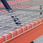 Wire mesh decking for pallet rack step beams and box/structural beams.  Waterfall wire decks, flared wire decks, 42'' x 46'' etc...
