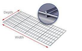 wire decking for rivet shelving specs